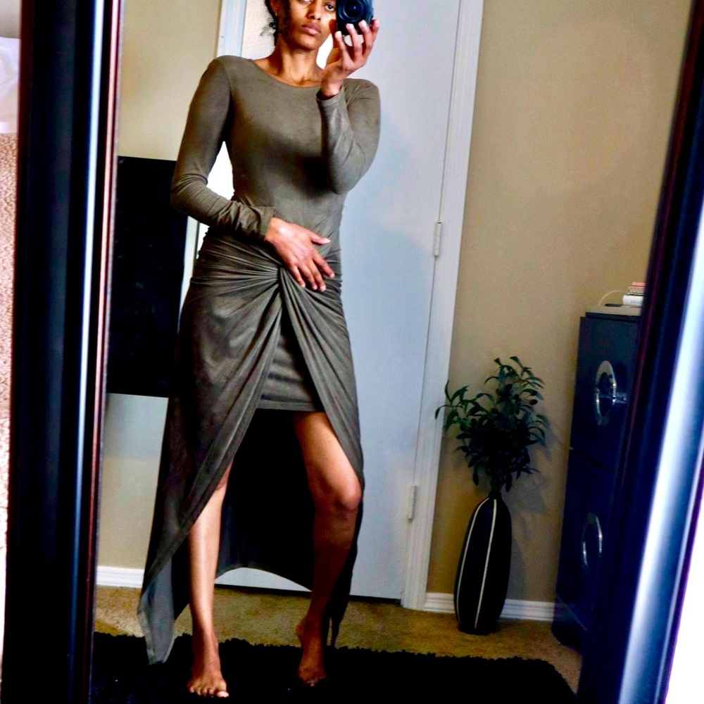 Green small maxi dress